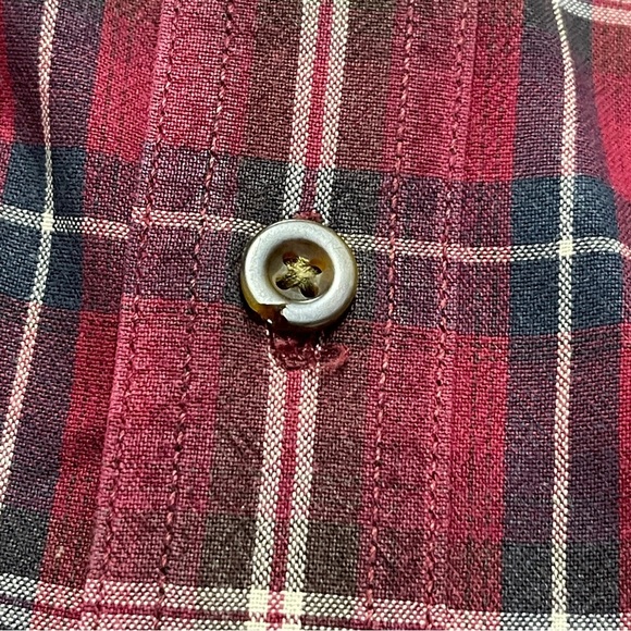 Carhartt Red Plaid Button Down Shirt Size Medium Relaxed Fit Cotton 2 Pocket - Picture 13 of 13